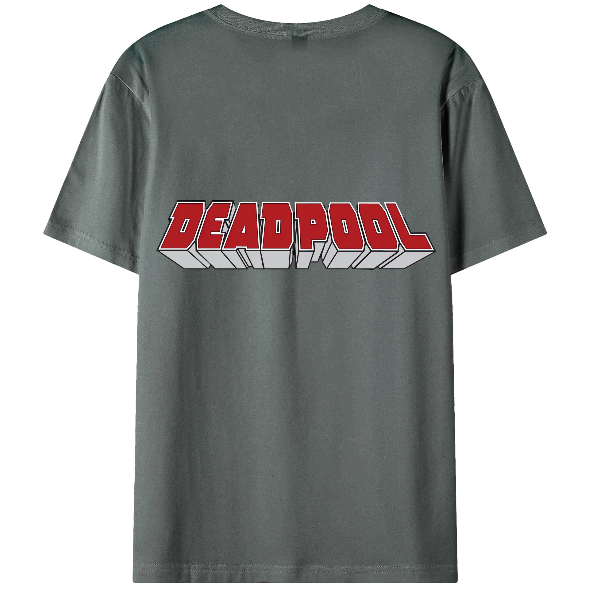 （画像用） Deadpool デッドプール 綿100％ メンズ半袖Tシャツ（バックプリント） 通気性